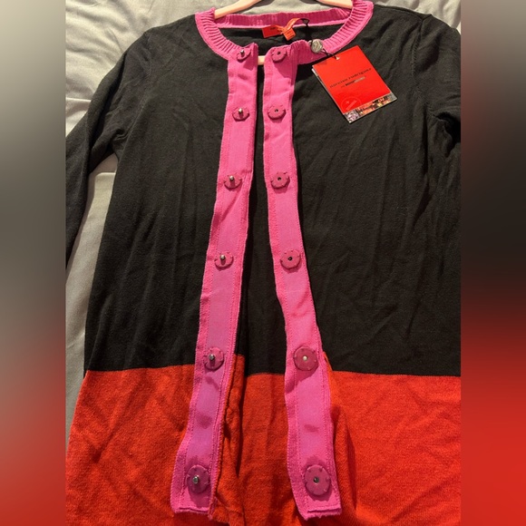 Narciso Rodriguez for Design Nation Color Block Cardigan XS NWT - Picture 8 of 9